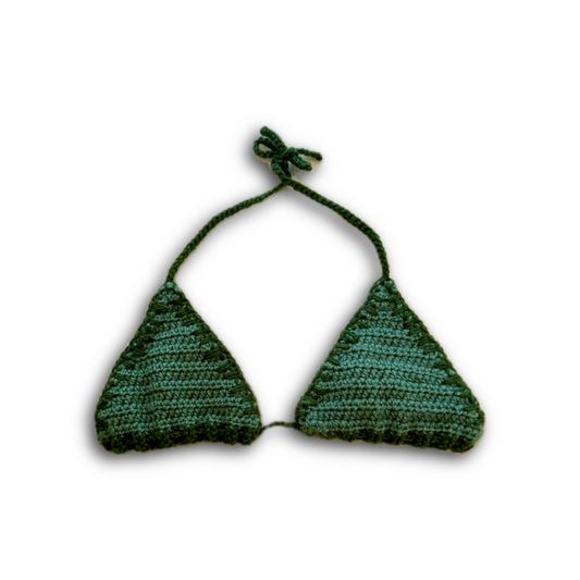 Two-toned Green bikini top